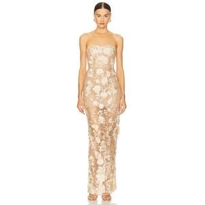 Bronx and Banco Jasmine Maxi Dress in Gold & Floral